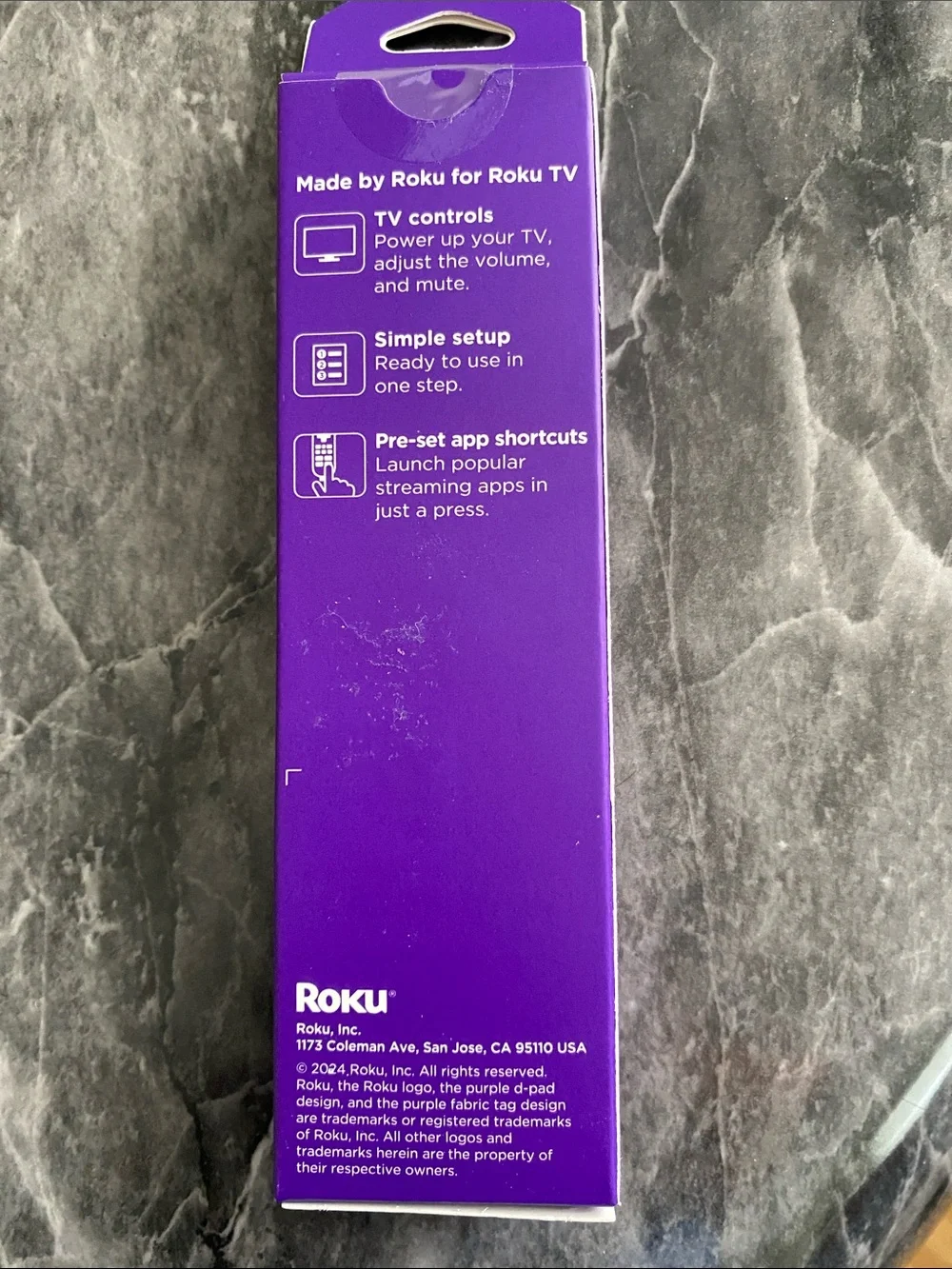 Roku TV Remote in Purple and Black - Roku Brand